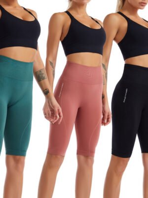 Seamless Hip Lift Tight Sports Breathable Quick Drying Three Point Pants