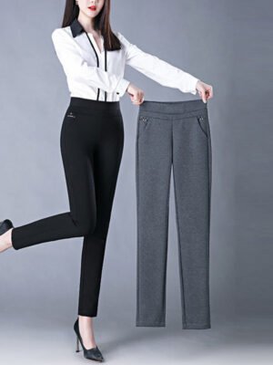 Women's Elastic High-waisted Casual Pants