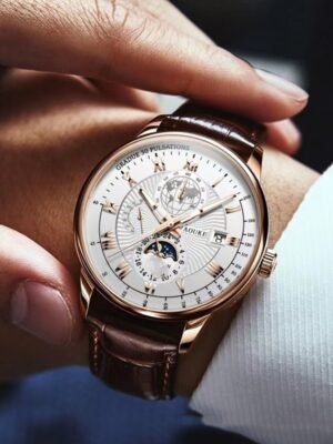 Genuine Leather Watch Men's Luminous Calendar Quartz