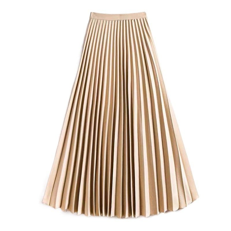 Satin Elegant Accordion High-waisted Pleated Skirt ā Image 5