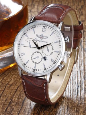 Men's Simple Calendar Leisure Quartz Belt Watch