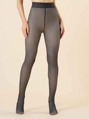 Outer Wear Fake Transparent One-word Crotch Leggings Warm Women's Transparent Pantyhose