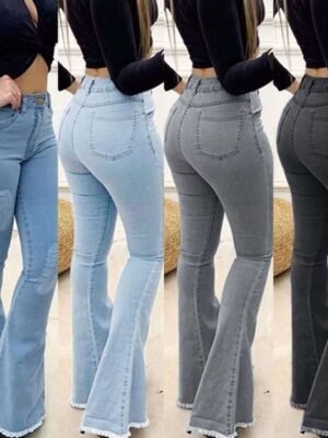 Women Fashion Elastic Ladies Jeans Pants