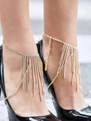 Sparkling Full Diamond Heels Fringe Anklet