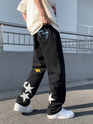 Fried Street Pants High Street Trendy Brand Pentagram Jeans