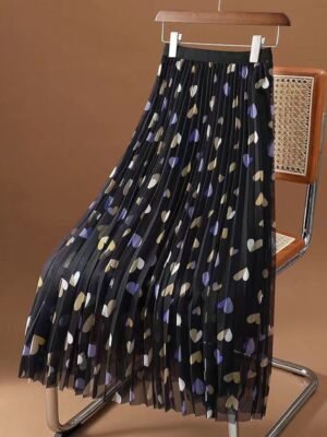 High-waisted Skirt Pleated Skirt Tulle Maxi Skirt Long Skirt