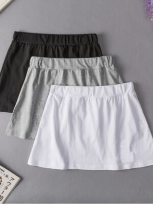 Wear a Fake Hem Sweatshirt With a Hem Skirt Casual Bottoming Skirt