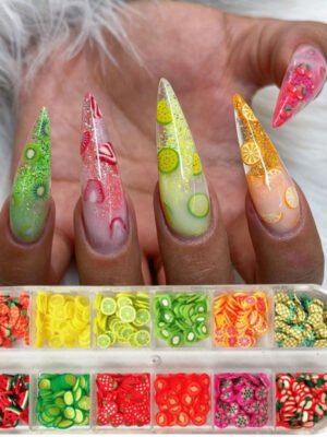 Manicure Ornament Handmade DIY Crystal Mud Clay Flower Fruit Slice