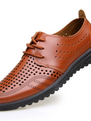 Sandal Hollow Leather Shoes For Men's Casual Sandals