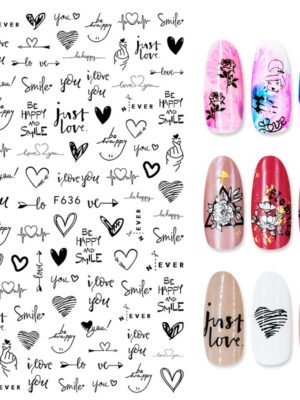 Summer Flowers and Love Adhesive Stickers Nail Art Stickers Foreign Trade Nail Stickers Nail Art Decals