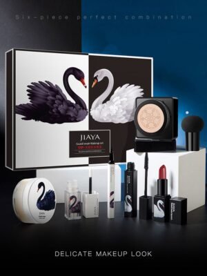 Black And White Swan Makeup Set Cushion bb Cream Makeup Powder Lipstick Seven-piece Gift Box For Beginners