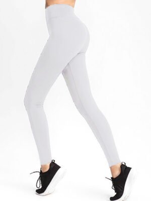 New European And American Solid Color Fashion High-waist Aports Fitness Yoga Pants