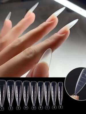 Nail Art Sheets Ultra-thin Non-marking Water Drop Pointed Ballet Coffin Trapezoid  Sheets 100 Pieces Box  Sheets with Scale