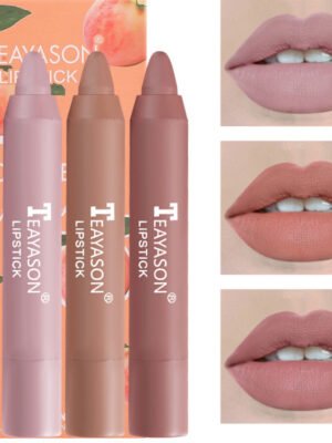 3 Packs Of Matte Lipstick Matte Velvet Lipstick Pen Bean Paste Milk Tea Color Lipstick Crayons Lipstick Students