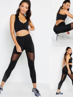 Mesh Stitching LeggingsSports Nine-Point Yoga Women's Pants