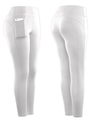 Multi Color High Waist High Elastic Pocket Sports Running Fitness Yoga Jiufen Yiwu Leggings Female
