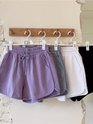 Pure Color Shorts, Thin, Wide-Legged, High-Waisted, Slimming, Sports Pants