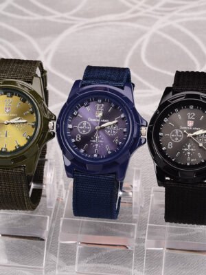 New Men'S Nylon Strap Watch Men'S Casual Fashion Trend Sports Three-Eye Three-Hand Quartz Watch