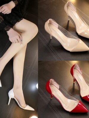 Pointed Toe High Heels Women's New Shallow Stiletto Patent Leather Women's Shoes Sexy Fashion Single Shoes