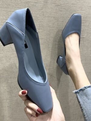 Mid-Heel Chunky Heel High Heels Square Toe