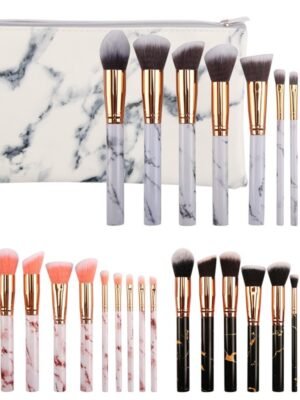 10 marble makeup brush sets, beauty tools, blush, eye shadow, face modification, 5 big 5 small explosions.