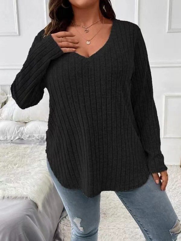 Fashion V-neck Long-sleeved T-shirt For Women ā Image 9