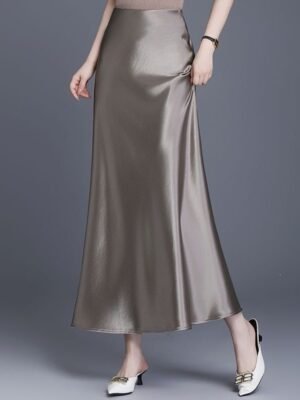 Slimming Mid-length Straight A-line Long Skirt