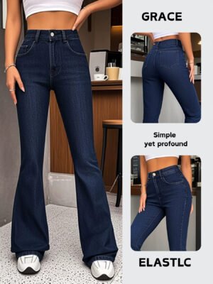 Independent Brand 2026 Women's Fashionable Flared Denim Pants, Versatile, Elegant, And Suitable For Everyday Wear And Commuting, In Stock