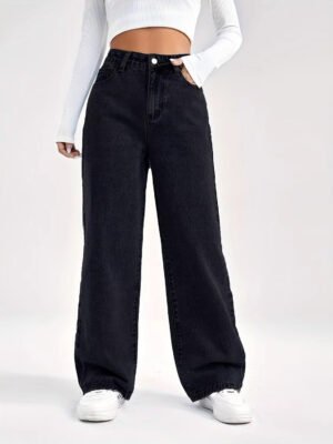 Womens Stylish Loose-fit Slimming American-style Washed Denim Jeans