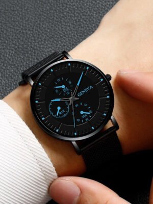 Korean Fashion Watch Men's Mesh Strap Simple