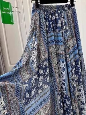 Plus-size Ethnic-style Floral French-style Skirt