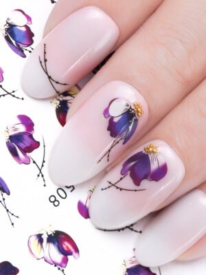 1pcs Nail Sticker Butterfly Flower Water Transfer Decal Sliders for Nail Art Decoration Tattoo Manicure Wraps Tools Tip JISTZ508