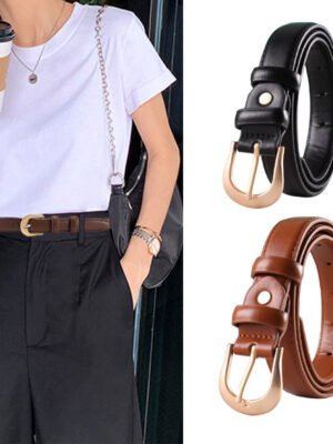 Women's Belt Brown Belt Casual Simple All-matching Jeans  Ornament Pant Belt