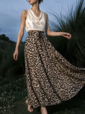 Womens Fashion Loose-Fit Sexy Printed Dress