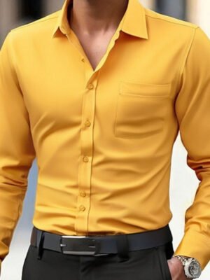 Business Thin Long Sleeve Plus Size Four-sided Stretch Shirt Men