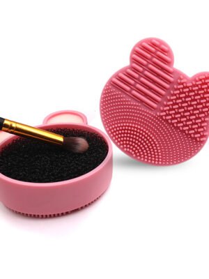 Makeup brush cleaning box