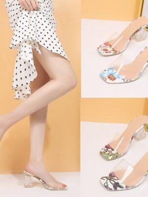 Ladies Slippers PVC High Heels Summer