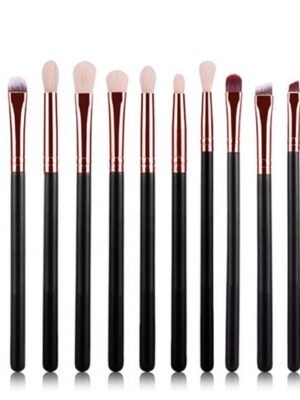 Black rose gold 12 makeup brush set