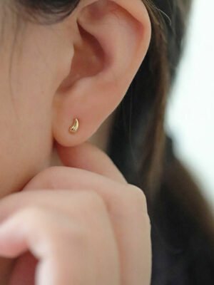 Asymmetric Sterling Silver Stud Earrings