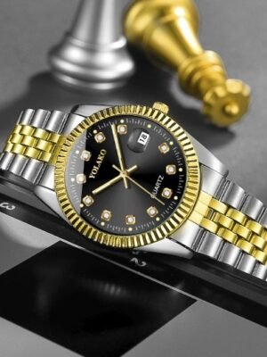Fashion Diamond Men's Steel Strap Watch