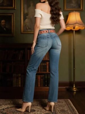 New Wide-leg Floor-length Pants With Beautiful Gradient Trendy Colors, Women's Fashion Jeans