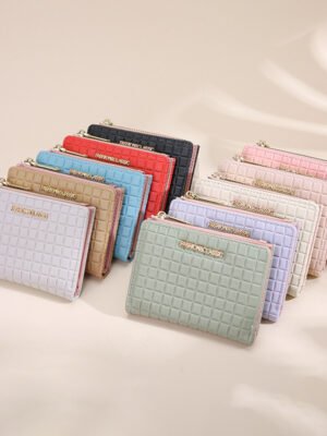 Women's Wallet Short Korean Style Vertical Solid Color Zipper Wallet