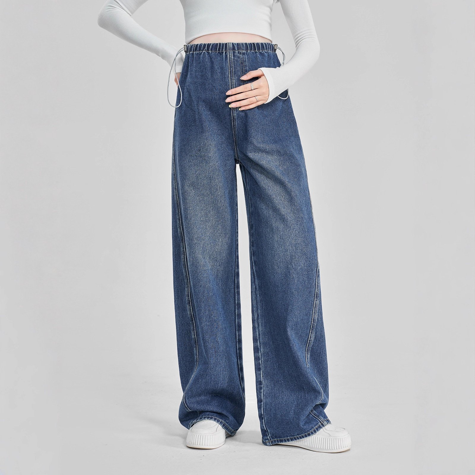 Short-height Wide-leg Non-constricting Jeans ā Image 3