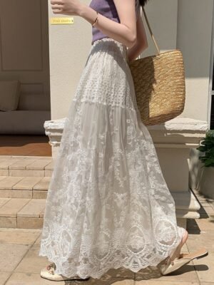 Slimming High-waisted Chic Casual A-line Maxi Skirt
