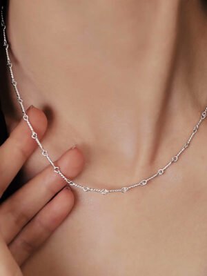 925 Sterling Silver Tag Korean Style Sense Of Design Clavicle Chain