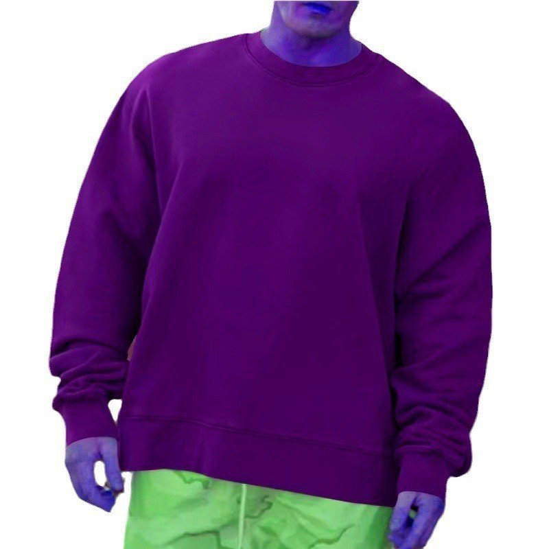 Round Neck Sweater Fleece Light Board Solid Color Pullover ā Image 9