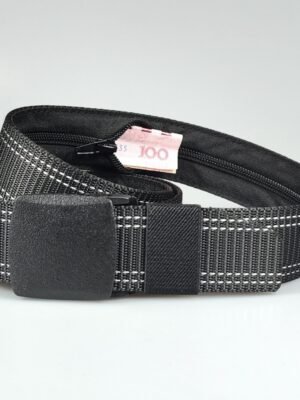 Double Line Nylon Waistband Men's Fashion Zipper Wallet