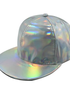 Summer Men's And Women's Shiny Gradient Color Fashionable Trend PU Leather Hip-hop Hats, Suitable For Daily Gatherings, Outdoor Street Photography