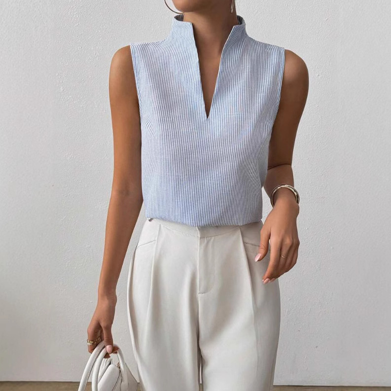 Stylish Minimalist Slim Fit Sleeveless Top For Women – Image 3