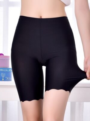 High Waist Ice Silk Seamless Outer Wear Plus-sized Plus-sized Fifth Pants